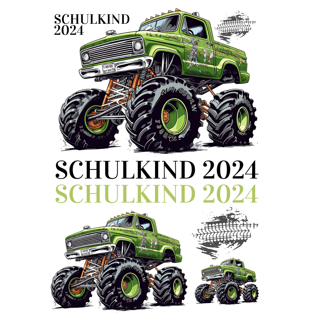Bügelbild - Plott - Schulanfang - Truck - 20,7cm x 29,7cm