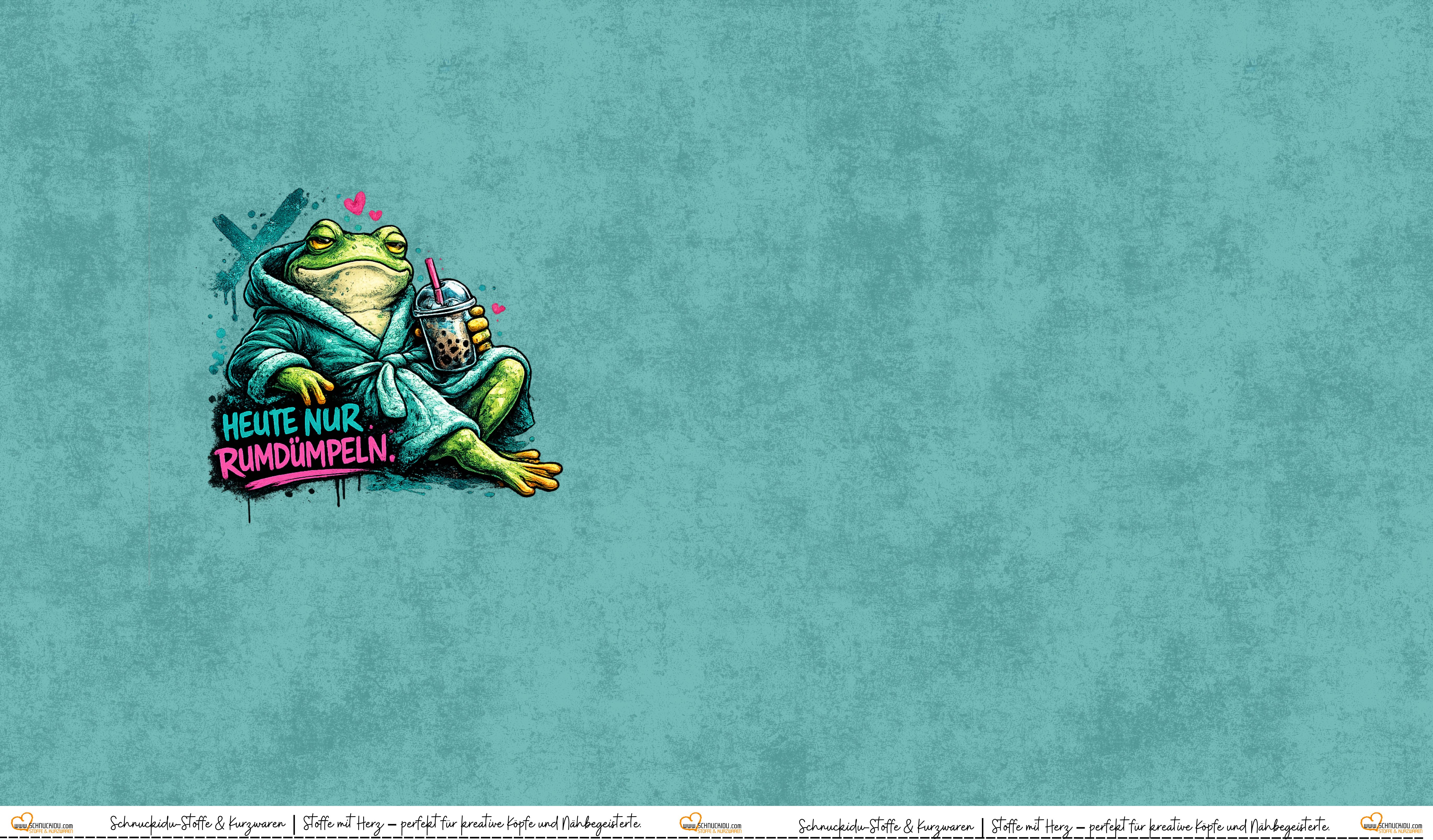 VORORDER – French Terry Eigendesign „Frosch - rumdümpeln“ – ca. 80x145cm