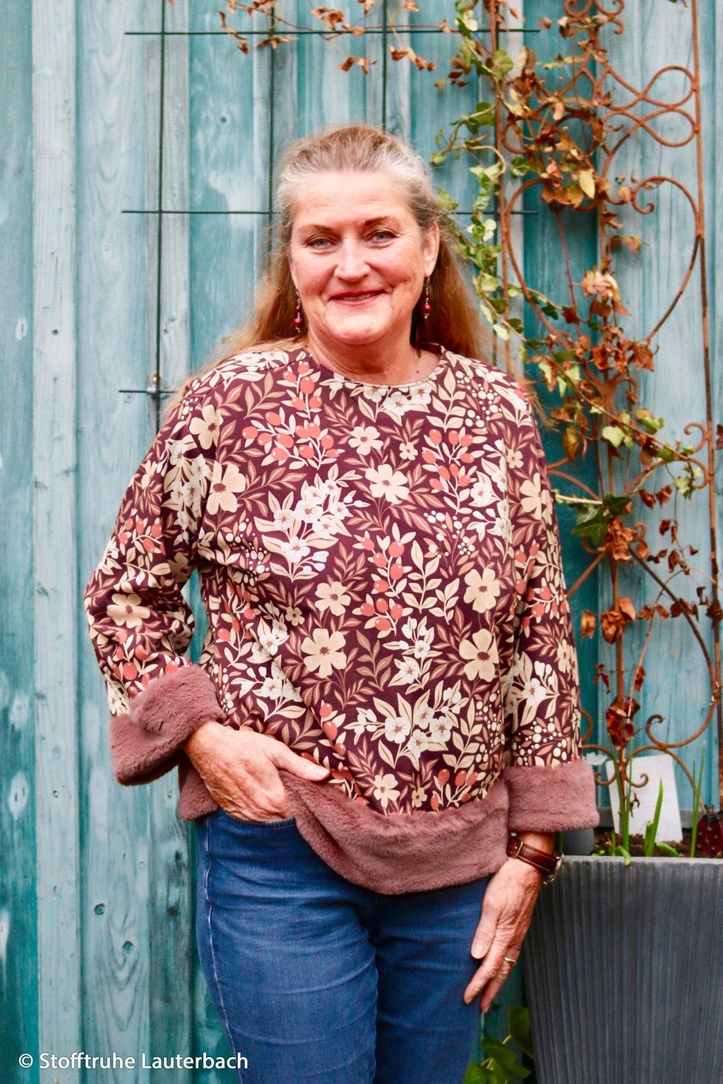 Modal French Terry - Swafing - Frida - Blumen auf Beere