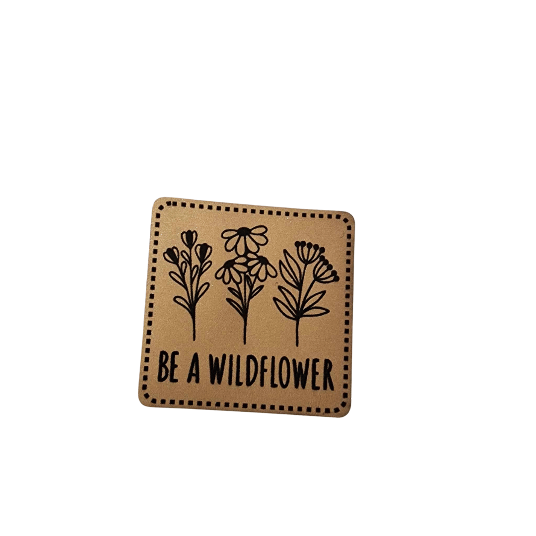 Label - Softshell - Gold  - 4cm x 4cm - Be a Wildflower