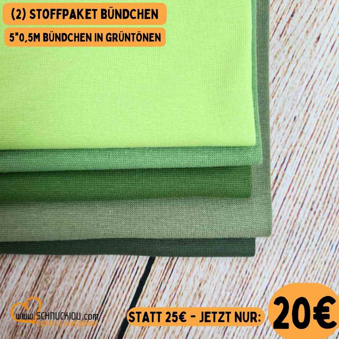 Stoffpaket - Unikat - Bündchenpaket Grün