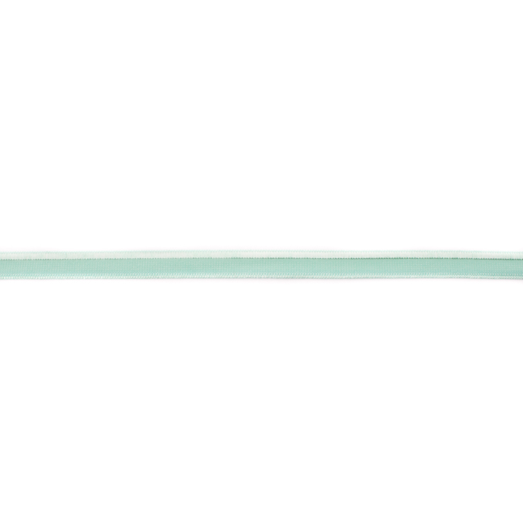 Elastisches Paspelband in Mint, 10mm Breite, hochwertige Meterware aus Polyamid-Mix für Babykleidung, Lingerie und flexible Konturen.