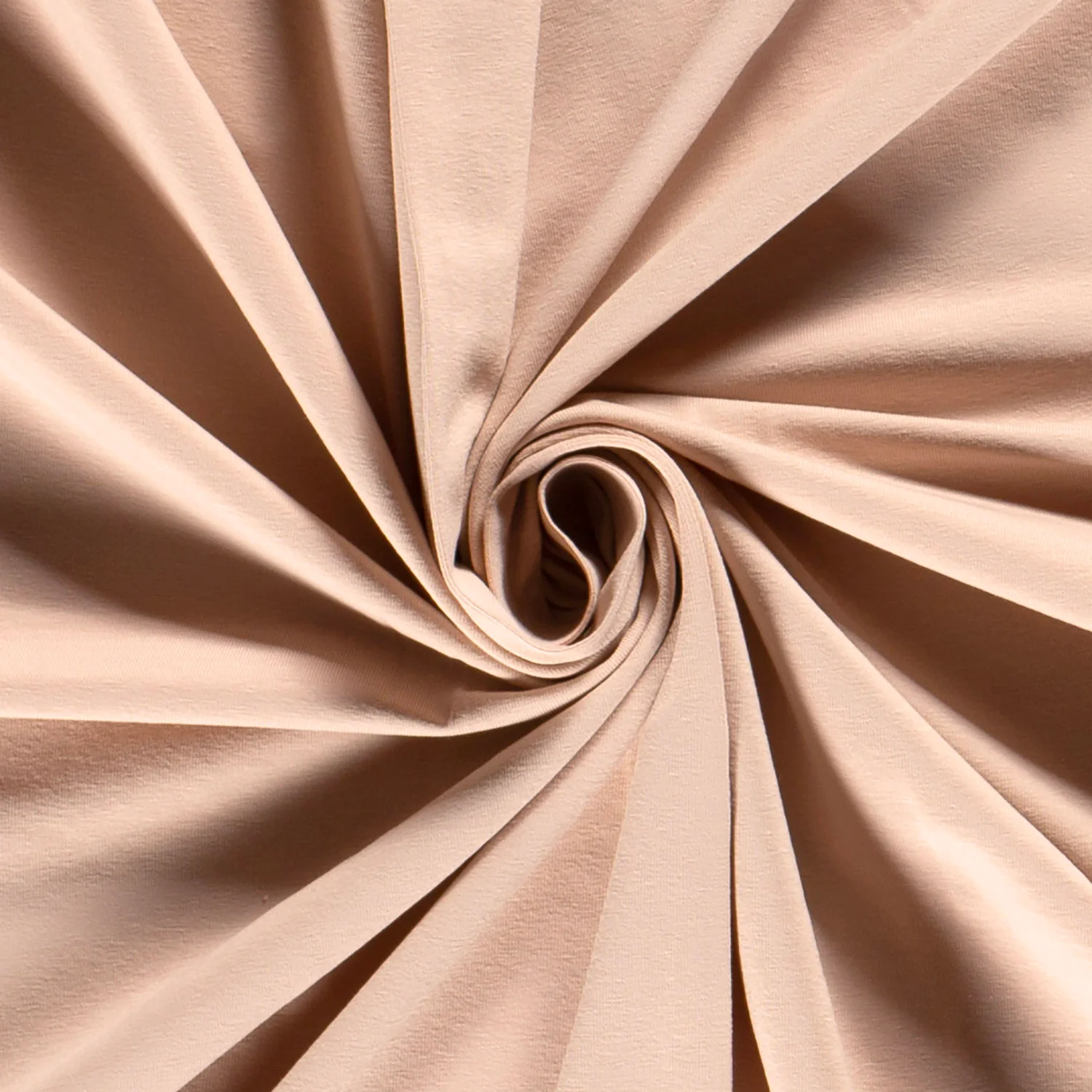 Hochwertiger Baumwolljersey in Uni Nude, weicher Jersey-Stoff für Bekleidung, 95% Baumwolle & 5% Lycra, Öko-Tex Standard 100, Farbe Hautfarben / Puder / Soft Beige