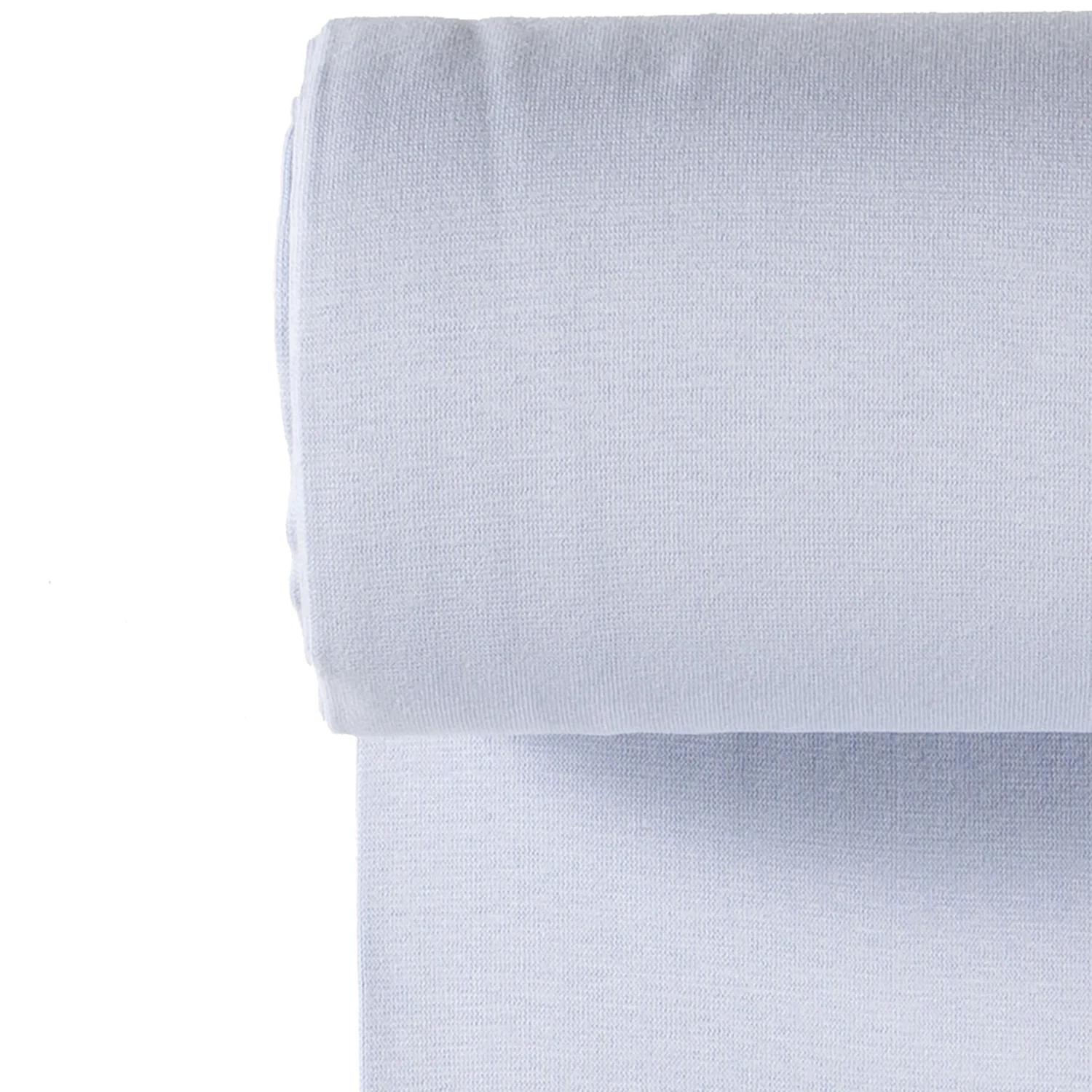 Bündchen Stoff Feinripp Uni in Babyblau – zartes Hellblau für Babykleidung