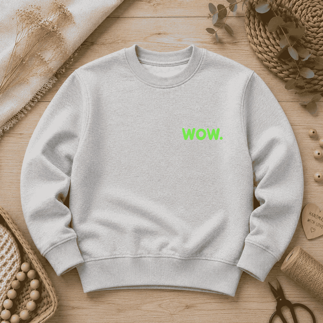 Flock-Patch - Zum Aufbügeln - wow. - Neon Grün