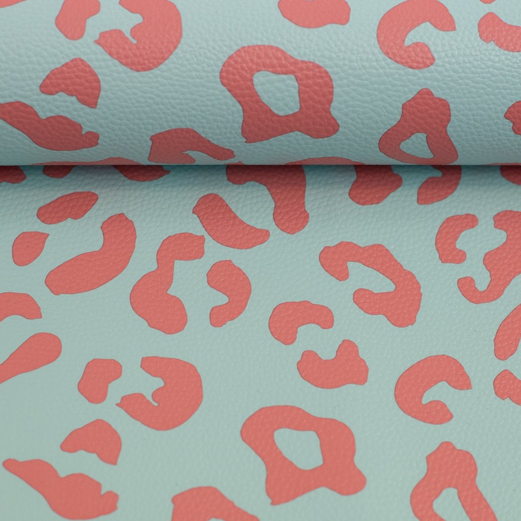 VORORDER - Kunstleder Happy Leo by Cherry Picking - Mint/Koralle