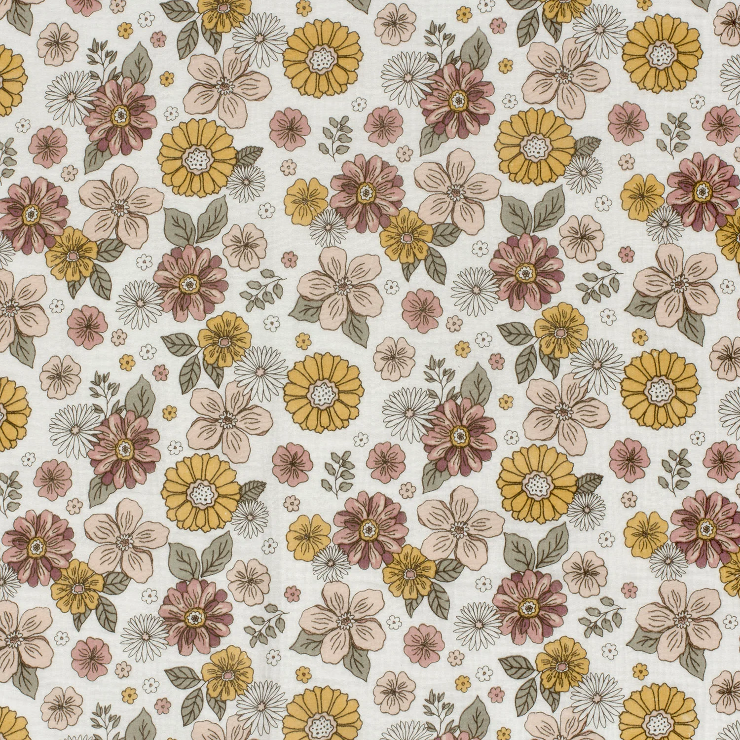 Musselin - Baumwolle - Digitaldruck - Blümchen
