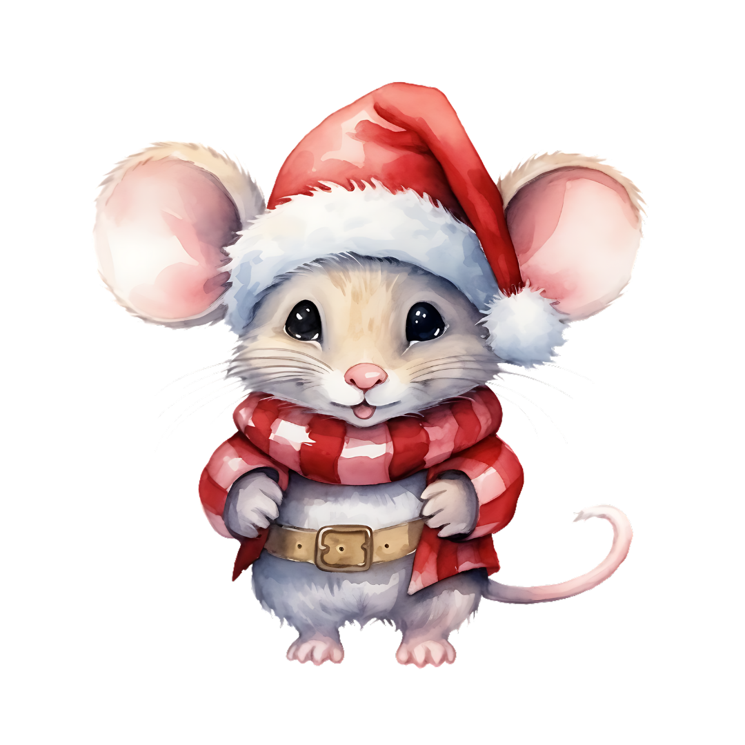 Bügelbild - Plott - Weihnachtsmaus - 13cm x 14cm