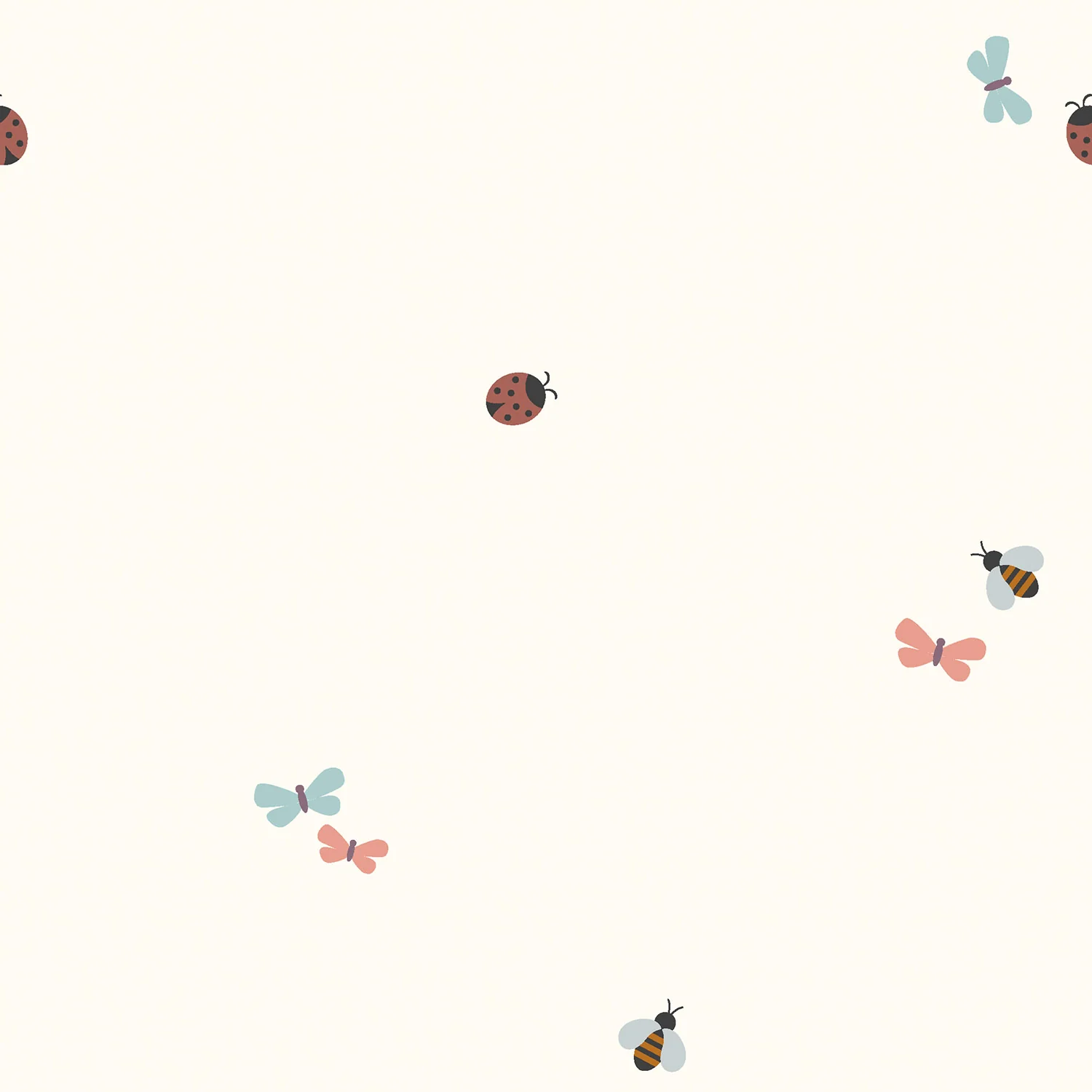 Hochwertiger Motivjersey mit niedlichem Marienkäfer-Digitaldruck, 95% Baumwolle, 5% Elasthan, Öko-Tex Standard 100