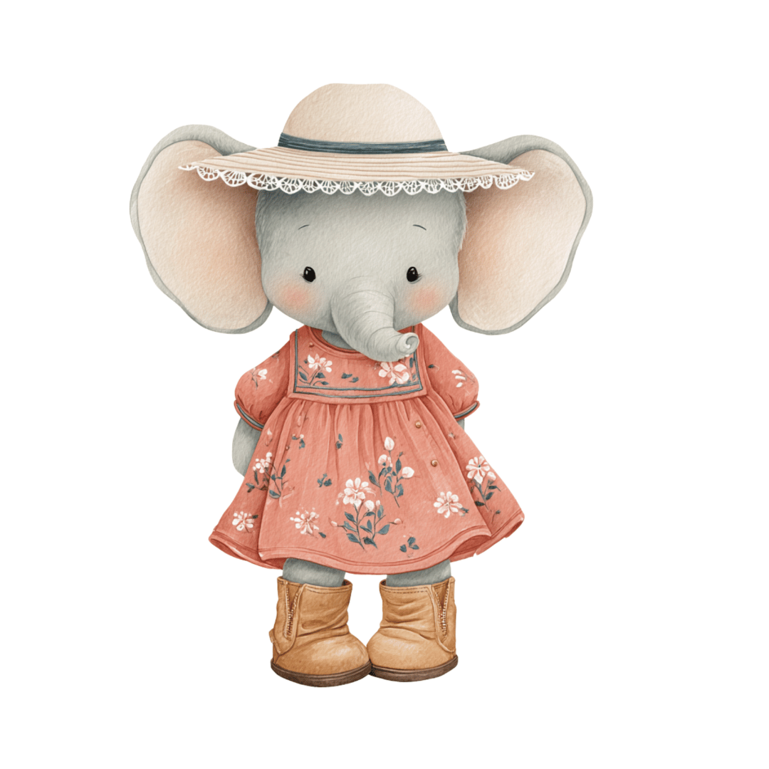 Bügelbild - Plott - Elefantenmädchen - 10cm x 12,9cm