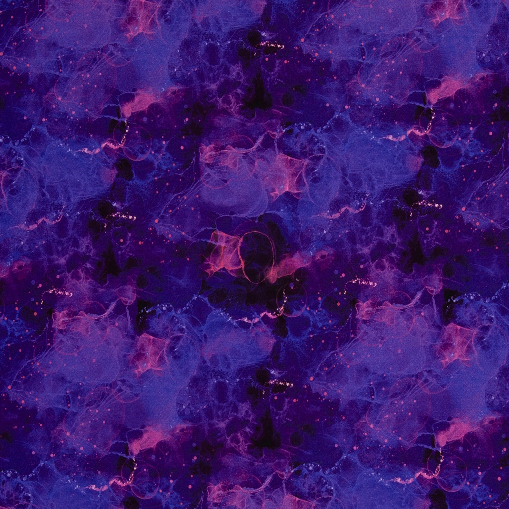 Swafing Modal French Terry Connected to Universe by Christiane Zielinski Lila Violett – Weicher Sommersweat im Aquarell-Look für Pullover und Kleidung.