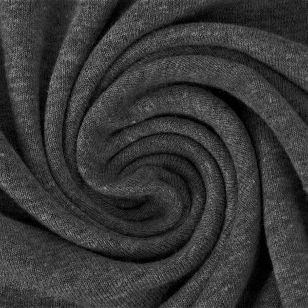 Baumwolljersey Melange - Jersey Stoff Uni meliert - Dunkelgrau meliert