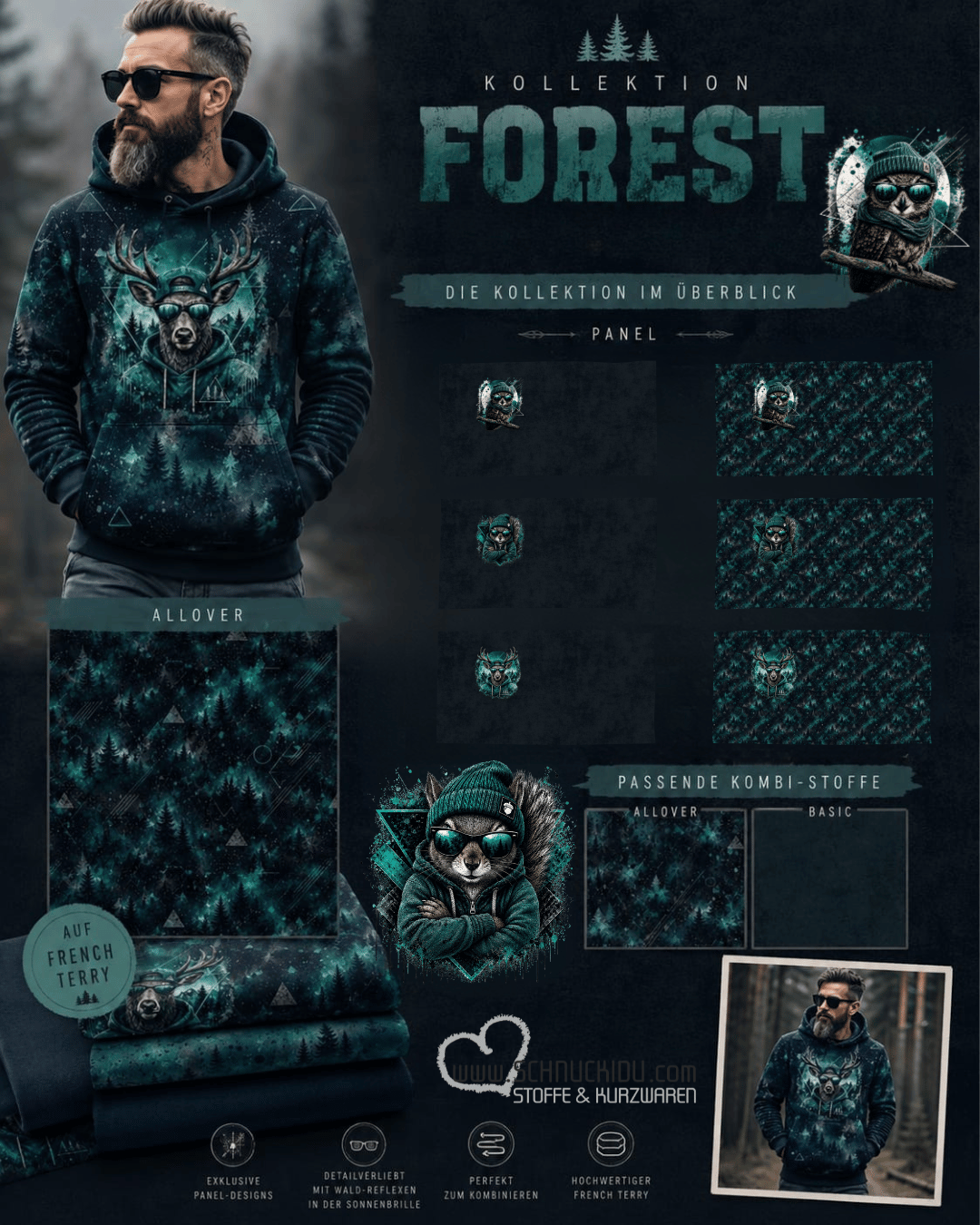 Kollektion „FOREST“ – Coole Wald-Reflexe auf hochwertigem French Terry