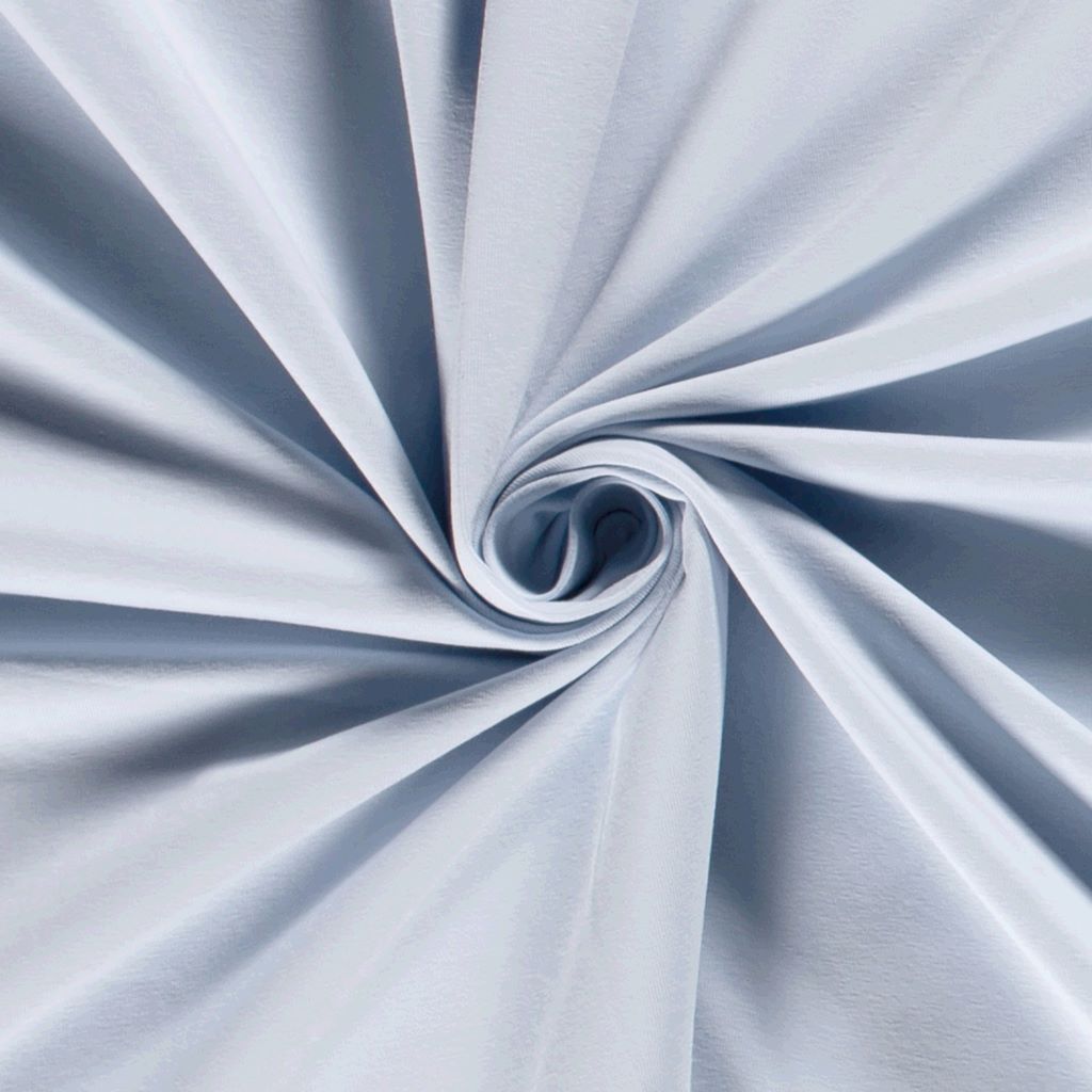 Frischer Uni Jersey Stoff Hellblau – hochwertiger Baumwolljersey von Schnuckidu