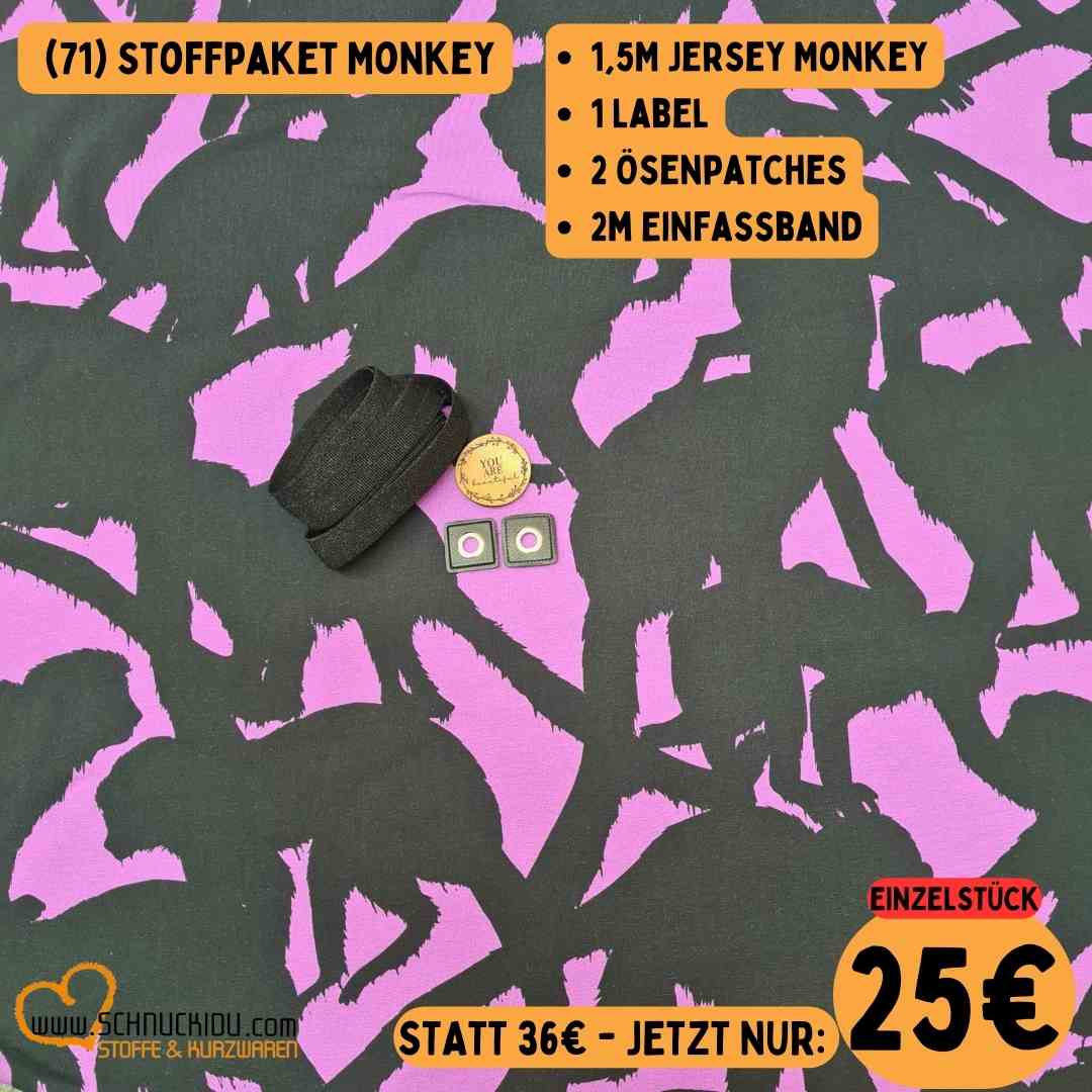 Stoffpaket - Unikat - Stoffpaket Monkey