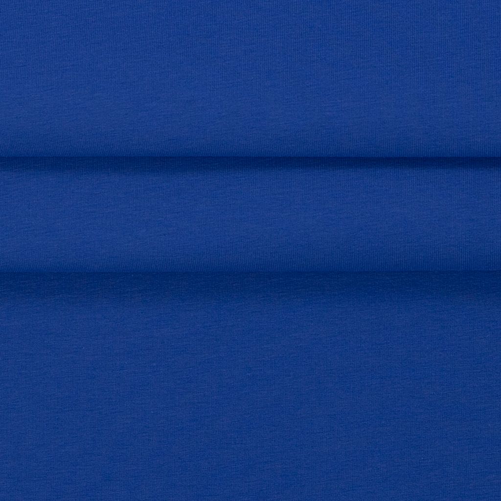 Hochwertiger Bündchenstoff in Kobaltblau, elastische Schlauchware aus 95% Baumwolle und 5% Elasthan, Ökotex 100 zertifiziert, 230g/m², ideal für Abschlüsse an Kleidung