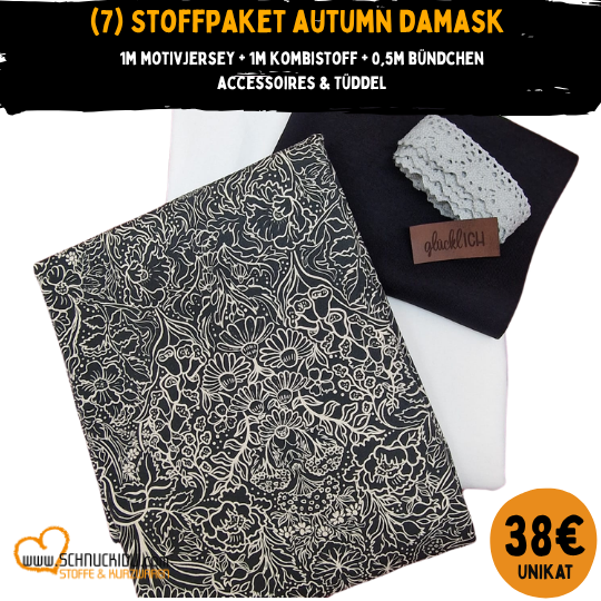 Stoffpaket - UNIKAT - Autumn Damask Grau