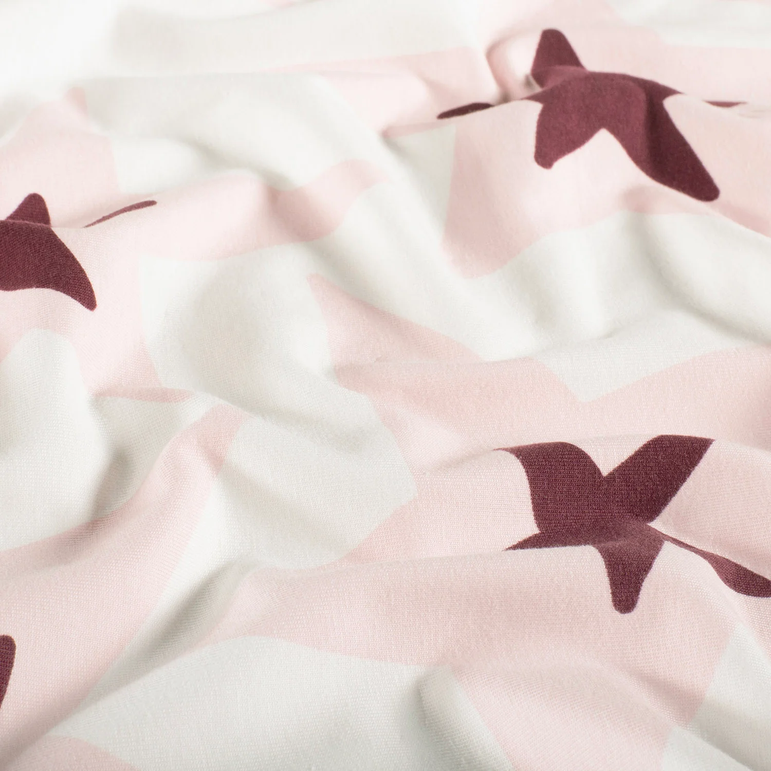 Klassischer Motivjersey mit Sternen in Rosa, hochwertiger Digitaldruck, 95% Baumwolle, 5% Elasthan, Öko-Tex Standard 100