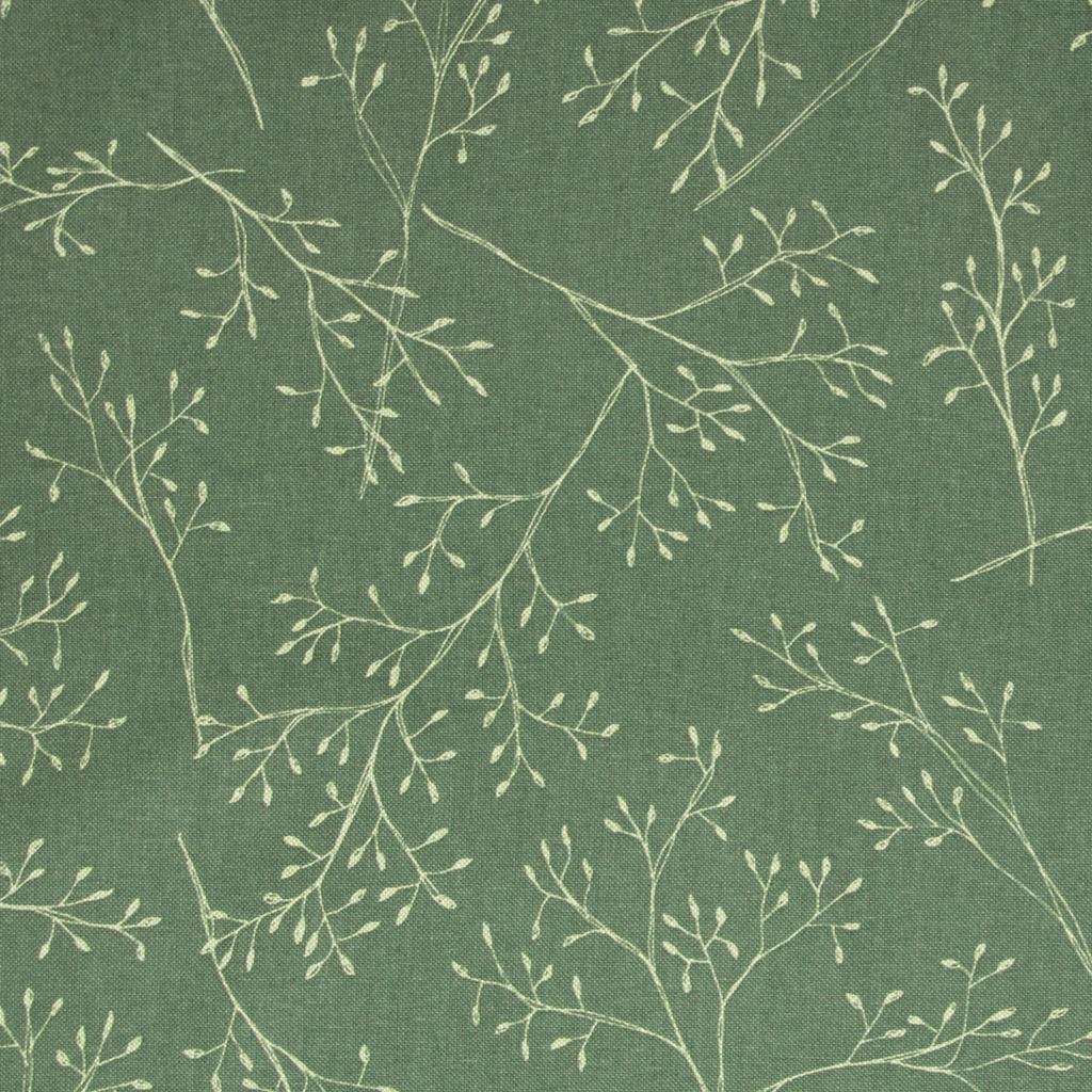 Canvas - Dekostoff - Leinenoptik - Ember - Zarte Zweige in Natur auf Khaki