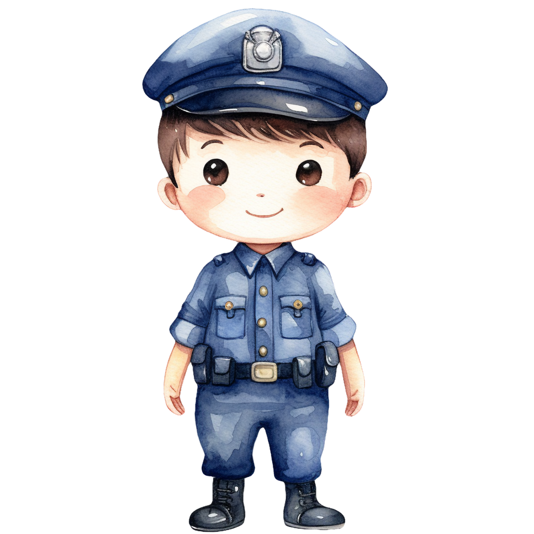 Bügelbild - Plott - Polizist 5,5cm x 12cm