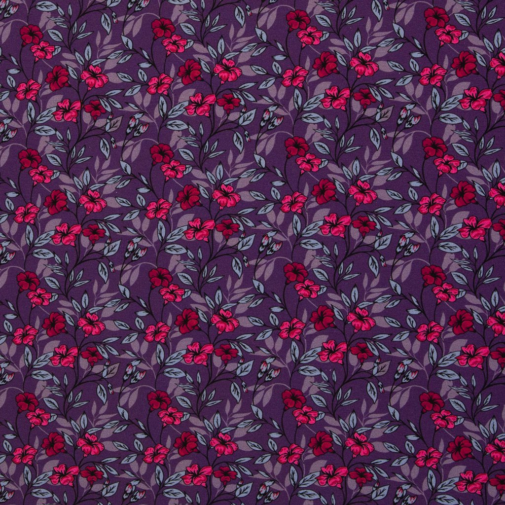 Modal French Terry Kairo von Swafing mit kleinen Blüten in Beere – weicher Sommersweat aus Modal-Baumwoll-Mix, Öko-Tex Standard 100, fließender Fall für feminine Mode