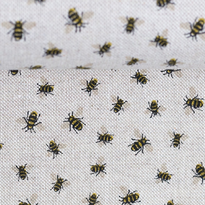 Canvas - Dekostoff - Leinenoptik - Emma - Kleine Bienen auf Beige