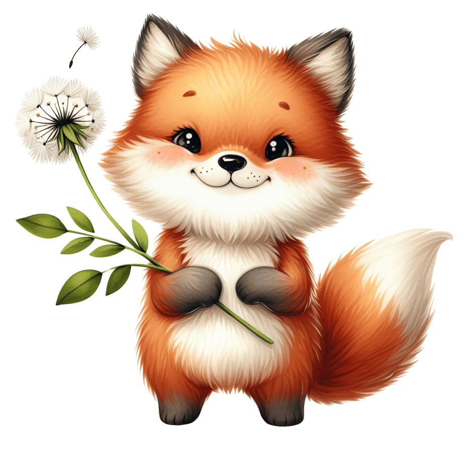 Bügelbild - Plott - Fuchs und Pusteblume - 12,3cm x 11,5cm