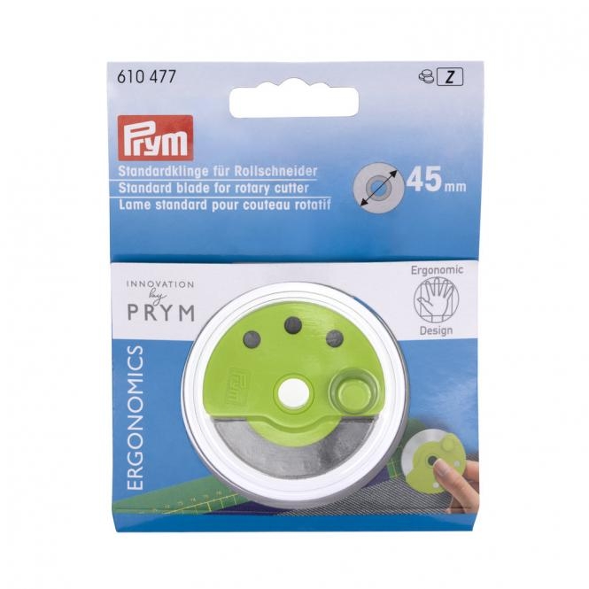 Prym Ersatzklinge 45mm für Rollschneider Ergonomics – Hochwertige Stahlklinge für präzise Schnitte, einfacher Klingenwechsel, langlebig und extrem scharf.