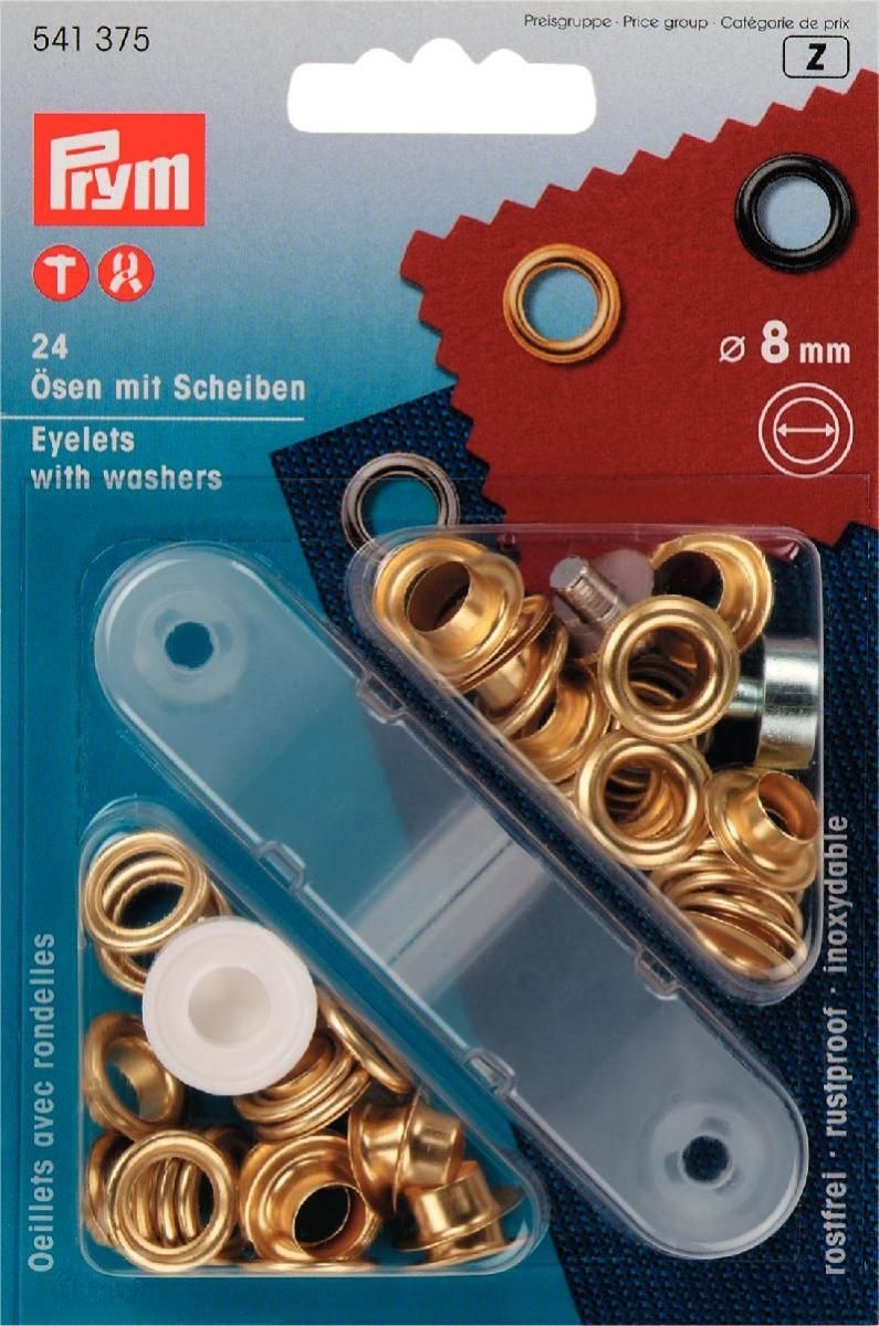 Ösen und Scheiben MS 8,0 mm goldfarbig