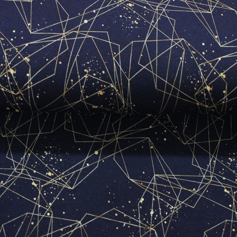 Eigenproduktion - Jersey Stoff - Graphic Strokes  Stoffrest 120cm