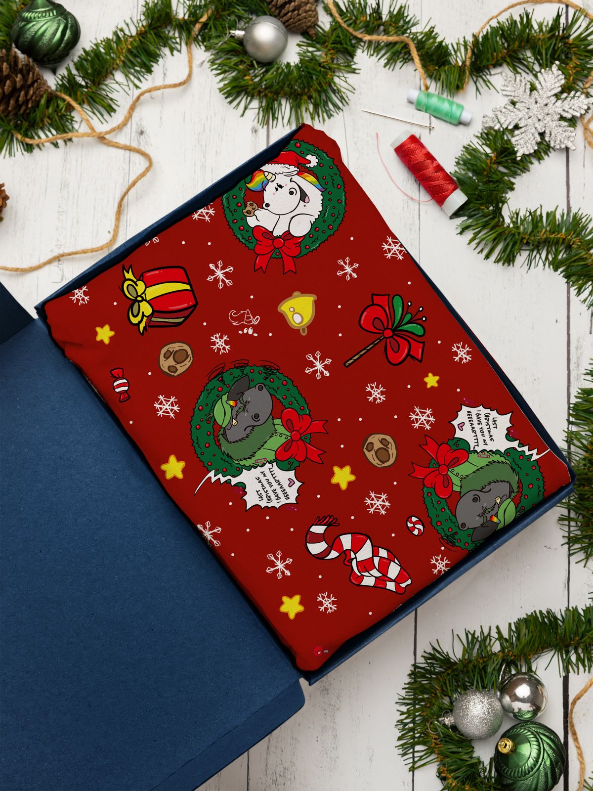 Pummeleinhorn Stoff Weihnachtsbox – Kreative DIY-Freude für die Festtage - Grummelgrinch
