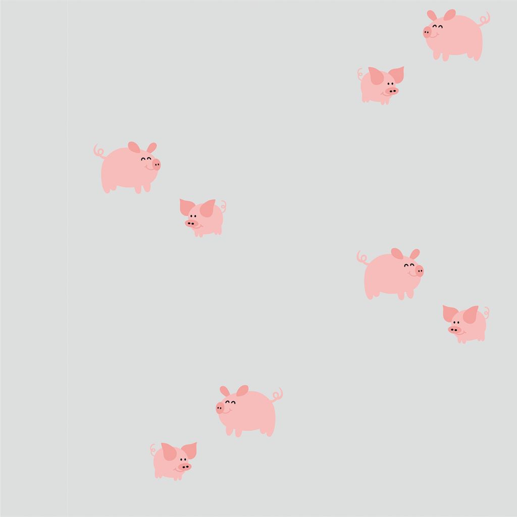  Motivjersey - Digitaldruck - Kleine Schweinchen auf Hellgrau