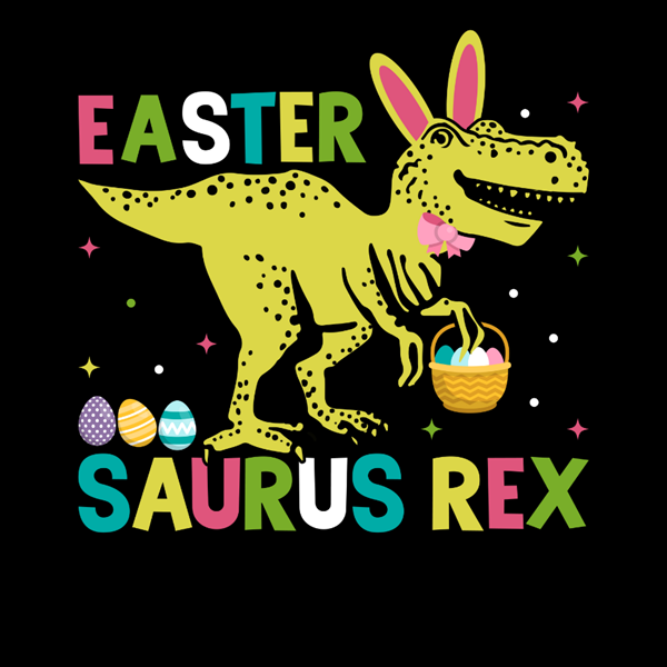 Bügelbild - Plott -  Easter Saurus Rex - 10,9cm x 13cm TRANSPARENT