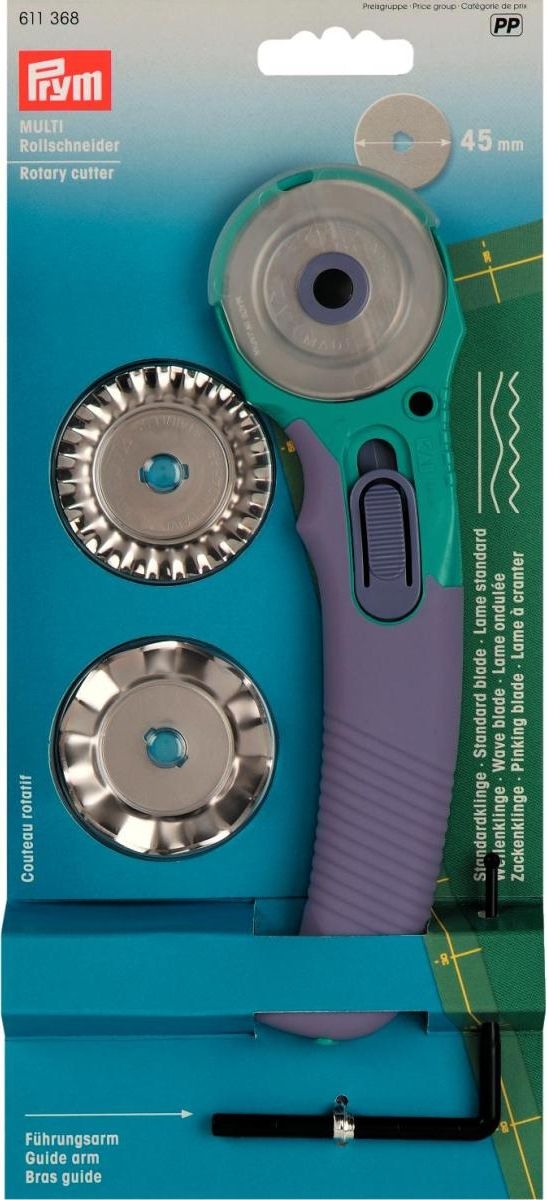 PRYM Rollschneider Multi mit 3 Klingen 45 mm