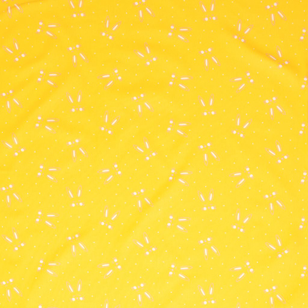 Webware - Baumwolle - Swafing - Ostern - Happy Easter - Süße Hasengesichter auf Gelb Webware - Baumwolle - Swafing - Ostern - Happy Easter - Süße Hasengesichter auf Gelb