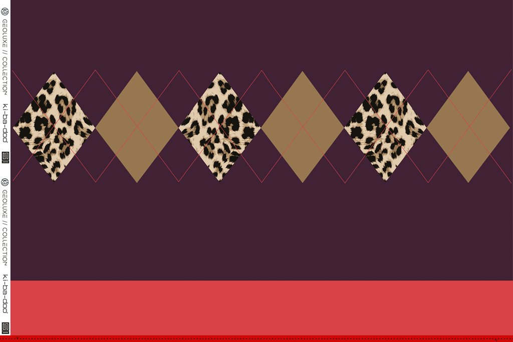 Exklusives French Terry Panel "Geoluxe Argyle" von ki-ba-doo für Swafing, modernes Rauten-Design in Violett, ca. 100cm x 150cm, 95% Baumwolle & 5% Elasthan, Öko-Tex Standard 100, ideal für stylische Sweatshirts und Hoodies