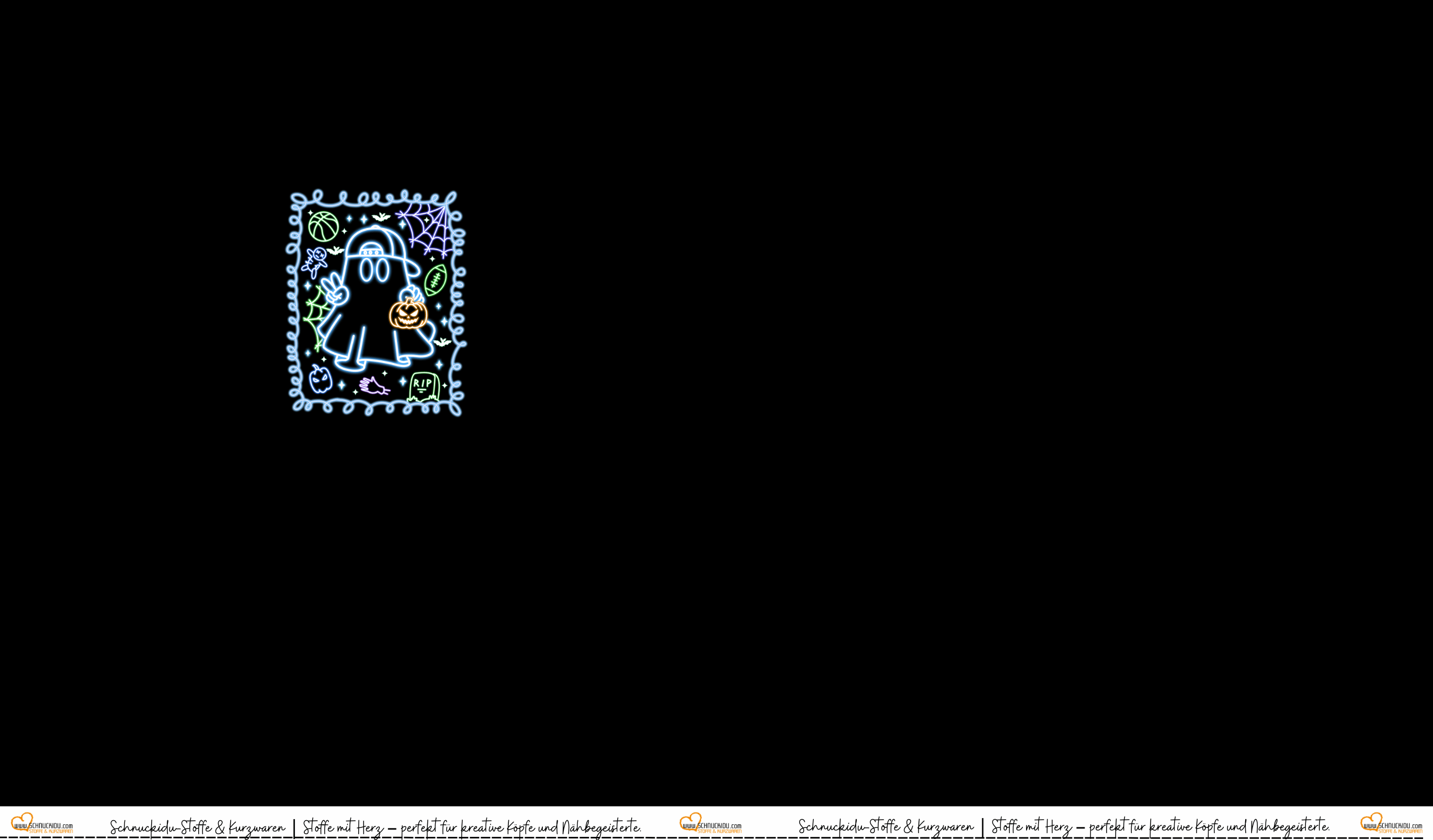 VORORDER - Panel Eigendesign  - French Terry - ca. 82x145cm - Neon Ghost Blue