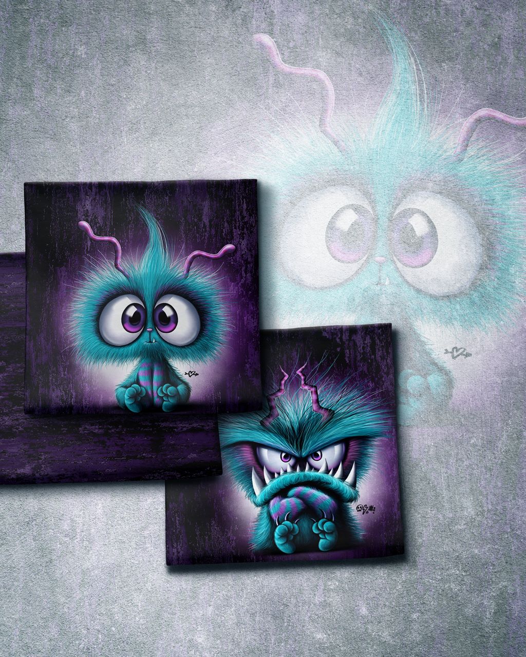 Panel - French Terry -  Halloween by Thorsten Berger - ca. 85cm x 160cm - Monster