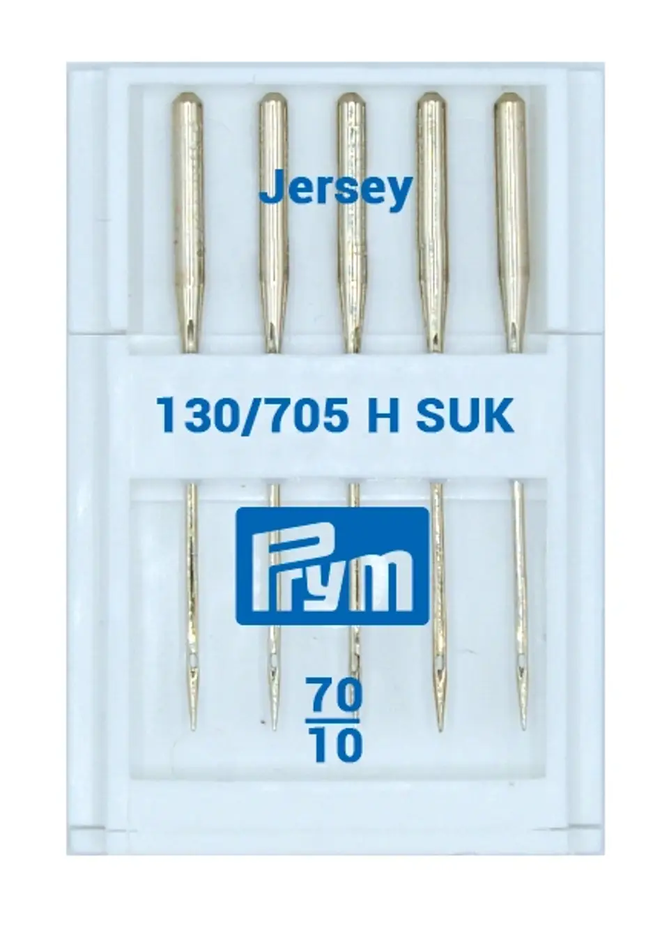 PRYM Jersey-Nähmaschinennadeln Stärke 70, System 130/705, mit mittlerer Kugelspitze für elastische Stoffe wie Jersey und Strickwaren, 5 Stück in der Dose.