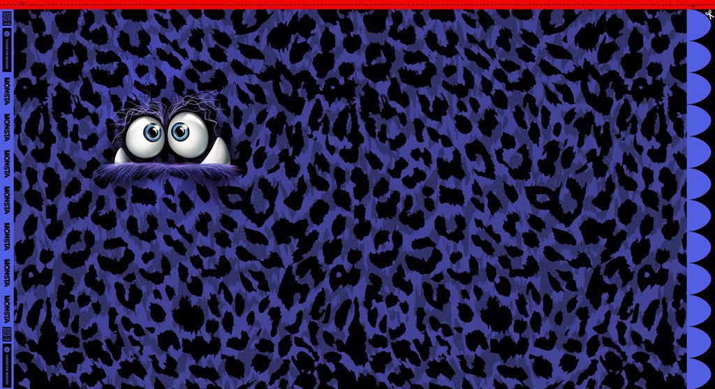 Swafing French Terry Panel Monsta by Thorsten Berger, cooles Monster-Motiv in Blau, Sommersweat für Kinder, 95% Baumwolle 5% Elasthan, Vorbestellung