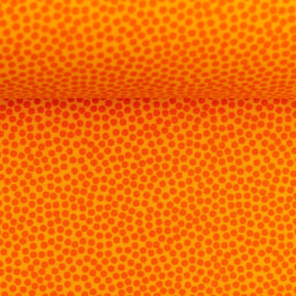 Webware - Baumwolle - Swafing - Dotty - Punkte in Orange auf Gelb Webware - Baumwolle - Swafing - Dotty - Punkte in Orange auf Gelb