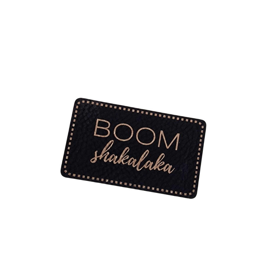 Label - Kunstleder - Schwarz/Gold - 5cm x 3cm - BOOMshakalaka