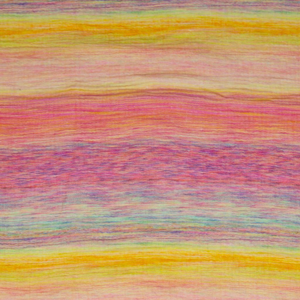 Weicher Musselin Double Gauze Stoff Thea aus 100% Baumwolle mit bunten horizontalen Streifen in Regenbogenfarben, 100g/m² für farbenfrohe Sommerkleidung und Accessoires