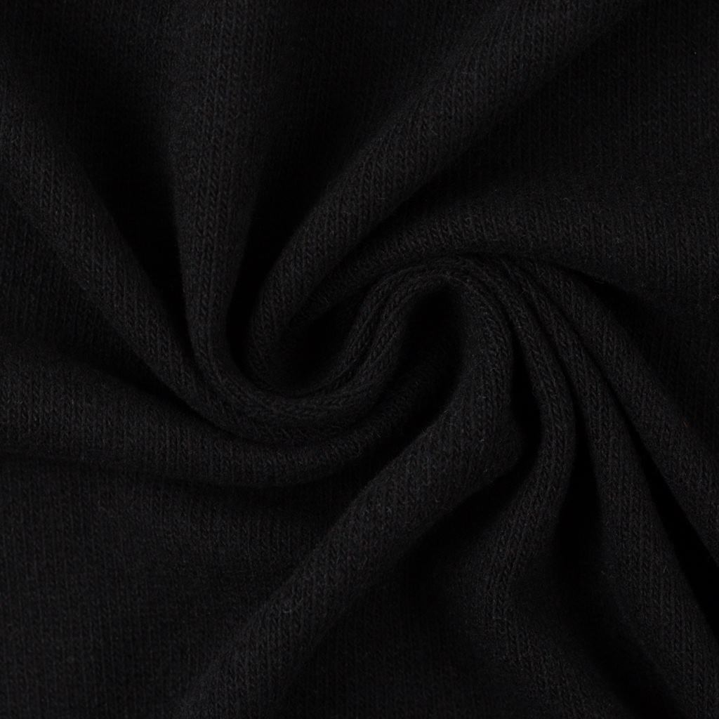 Hochwertiger Swafing Baumwollstrick Bono in Schwarz, elastischer Strickstoff mit Baumwolle für Pullover, Strickjacken, Cardigans und Mützen