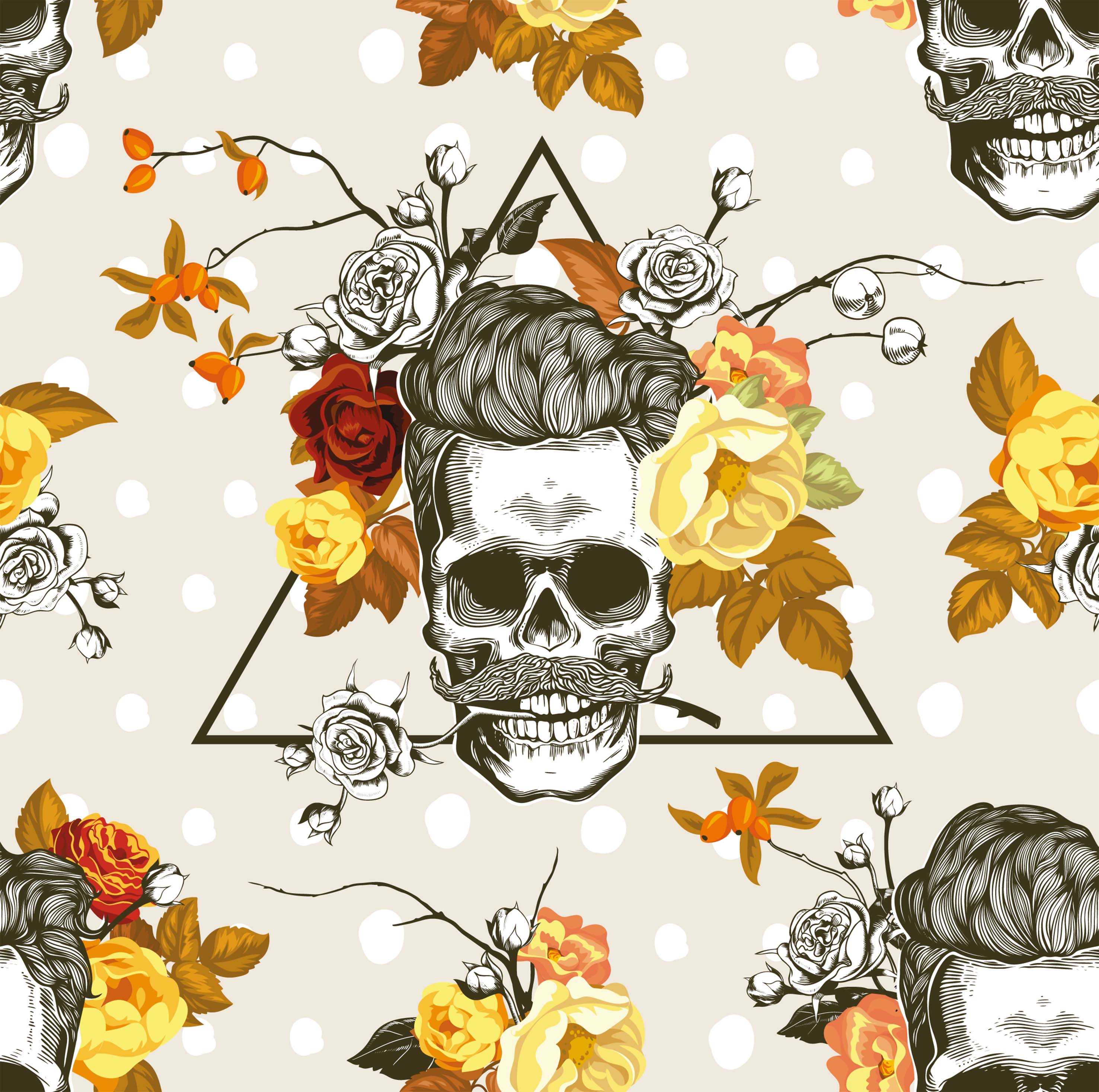 Eigenproduktion - Jersey Stoff - Baumwolljersey - Rose Hip Skull Stoffrest 140cm