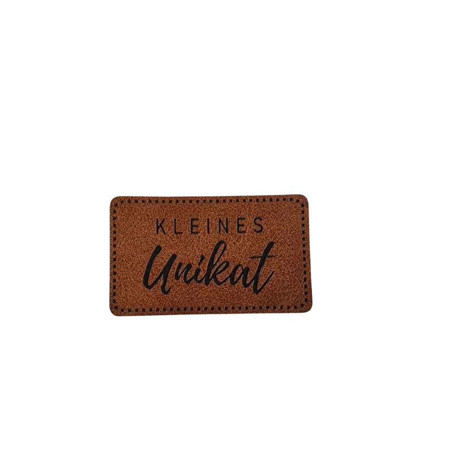 Label - Kunstleder - Braun - 5cm x 3cm - Kleines Unikat