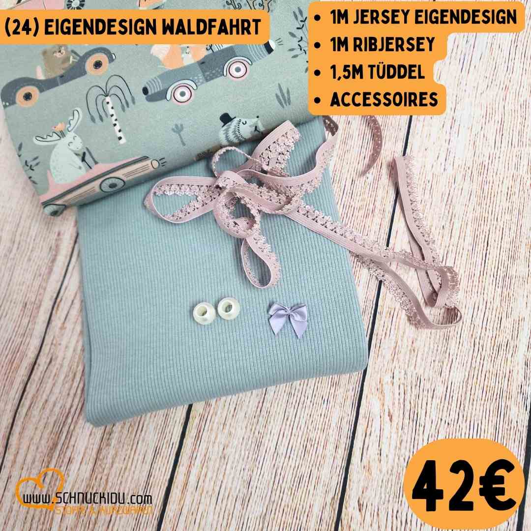 Stoffpaket - Unikat - Eigendesign Waldfahrt