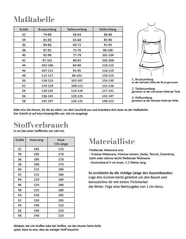 Papierschnittmuster Fadenkäfer - Culotte - Damen