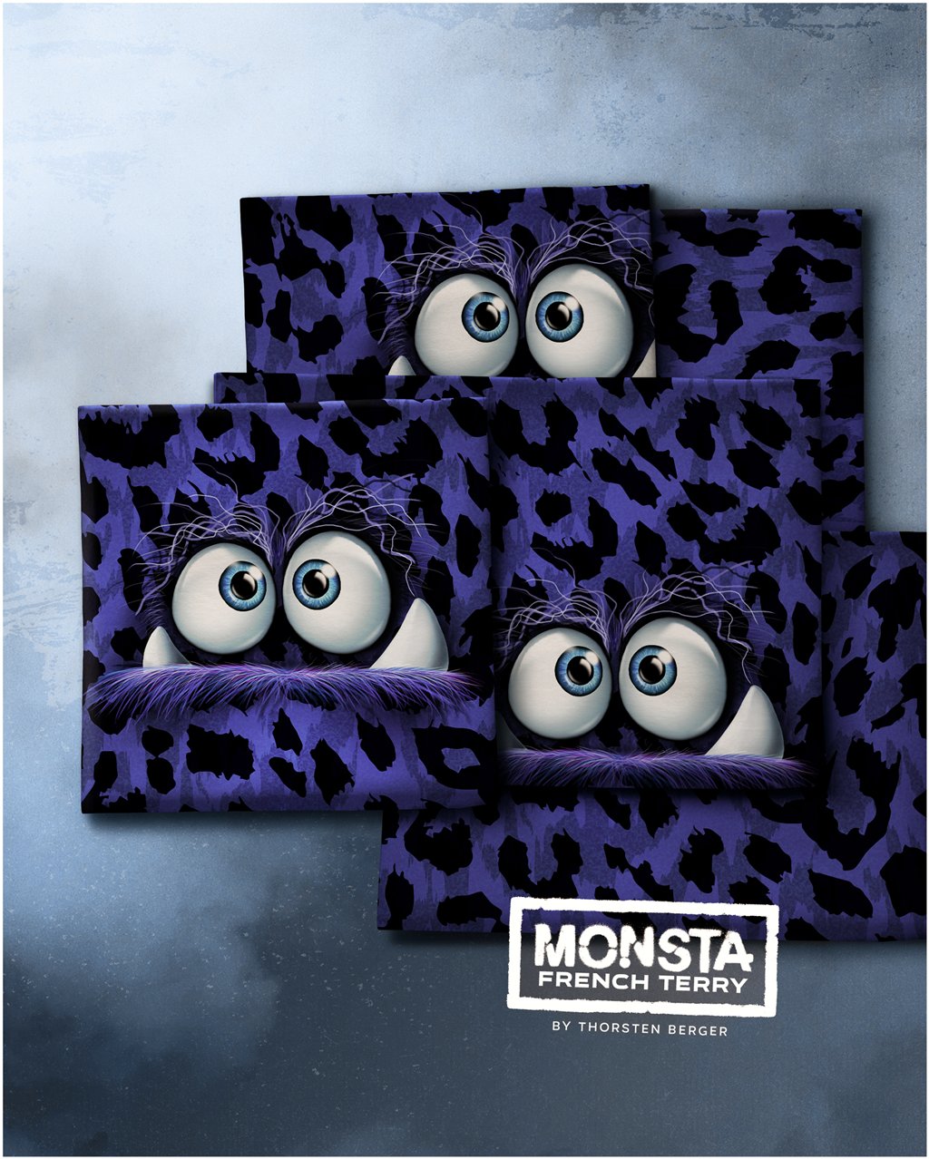 Vororder - French Terry - Monsta by Thorsten Berger - Kombistoff Blau