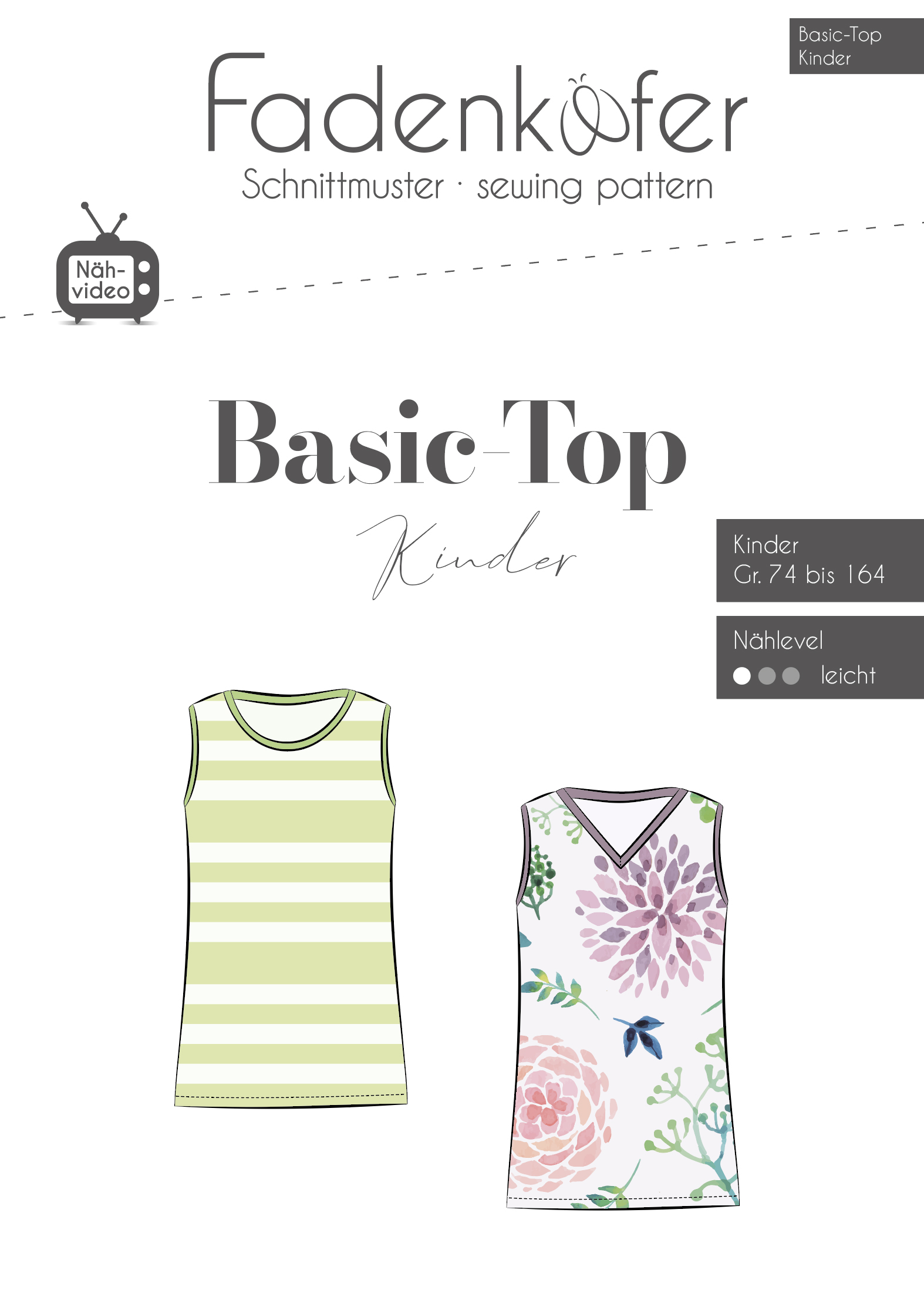 Papierschnittmuster Fadenkäfer - Basic Top für Kinder